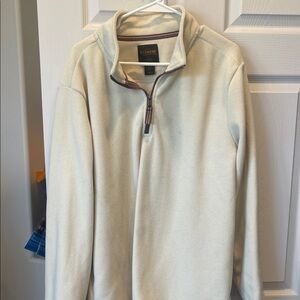 Men's Cream Zip-Up Sweater